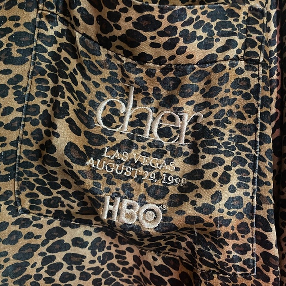 CHER 1999 Las Vegas HBO Show 3pc Satin Cheetah Print Pajamas OSFM Rare VTG Item